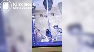 This girl couldn't hold on,in community square