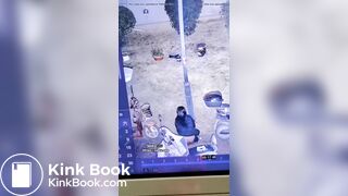 This girl couldn't hold on,in community square