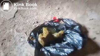 AFRICAN LADY POOPING IN AN ABANDONED HOUSE