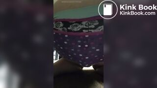 Sexy Hot Chubby White Girl Purple Polkadot Panty Poop