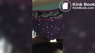 Sexy Hot Chubby White Girl Purple Polkadot Panty Poop