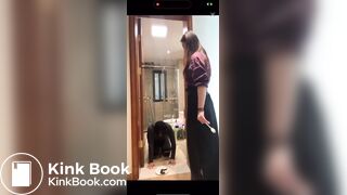 Amateur Femdom - Toilet Slave Finishing his meal