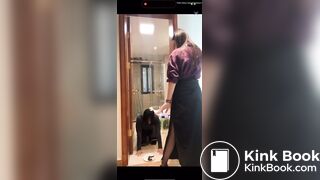 Amateur Femdom - Toilet Slave Finishing his meal