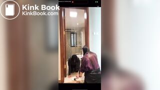 Amateur Femdom - Toilet Slave Finishing his meal