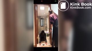 Amateur Femdom - Toilet Slave Finishing his meal