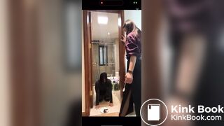 Amateur Femdom - Toilet Slave Finishing his meal