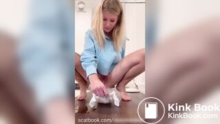 One of my favorite scat girl shitting in diaper - video 2
