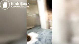 Cute teen girl shitting on floor