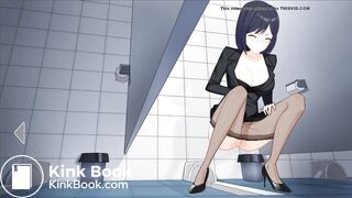 Japanese School Anime girl pooping - 绿川沙希