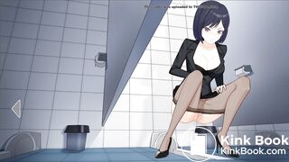 Japanese School Anime girl pooping - 绿川沙希