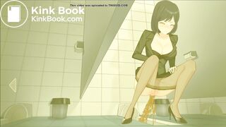 Japanese School Anime girl pooping - 绿川沙希