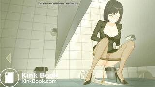 Japanese School Anime girl pooping - 绿川沙希