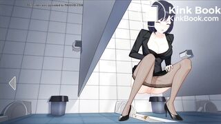 Japanese School Anime girl pooping - 绿川沙希