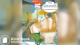 Dexters mom fills a toilet..