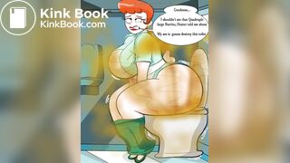 Dexters mom fills a toilet..