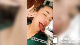 A beautiful girl's sexy tongue and saliva 2