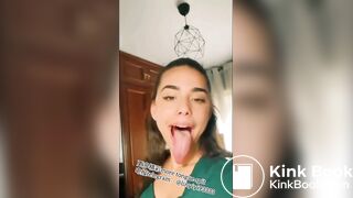 A beautiful girl's sexy tongue and saliva 2