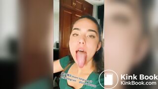 A beautiful girl's sexy tongue and saliva 2
