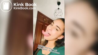 A beautiful girl's sexy tongue and saliva 2