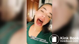 A beautiful girl's sexy tongue and saliva 2