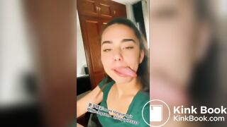 A beautiful girl's sexy tongue and saliva 2