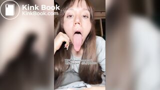 A beautiful girl's sexy tongue and saliva 3