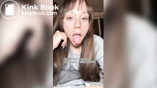 A beautiful girl's sexy tongue and saliva 3