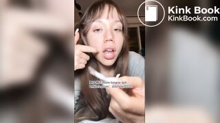 A beautiful girl's sexy tongue and saliva 3