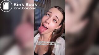 A beautiful girl's sexy tongue and saliva 4