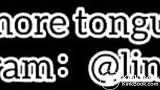 A beautiful girl's sexy tongue and saliva 5