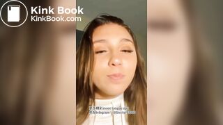 A beautiful girl's sexy tongue and saliva 5