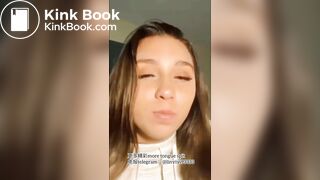 A beautiful girl's sexy tongue and saliva 5