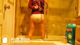 Messy diaper in shower