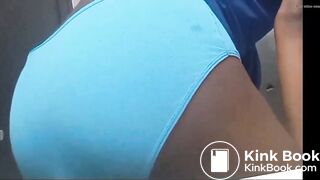 Ebony big panty poop