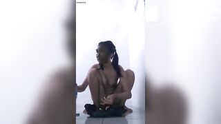 Asian smear happy girl