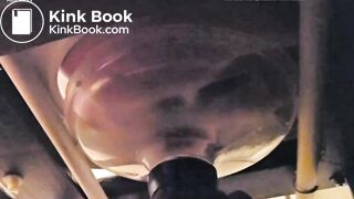Wife feeds toilet her hard shit through a funnel