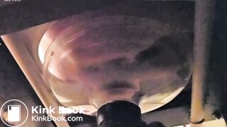 Wife feeds toilet her hard shit through a funnel
