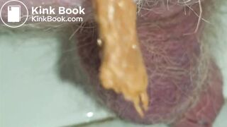 Old man Closeup shit with big single ball