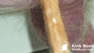 Old man Closeup shit with big single ball