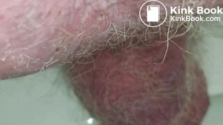 Old man Closeup shit with big single ball