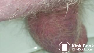 Old man Closeup shit with big single ball