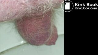 Old man Closeup shit with big single ball