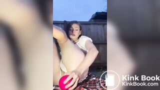 White whore drinking shit enema