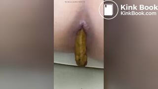 Girl poops a little.