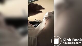 Beautyful girl pooping in the toilet