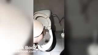 Beautyful girl pooping in the toilet