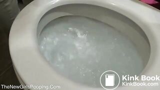 Sarah pooping on toilet