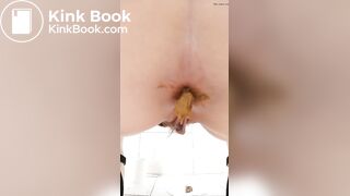 amazing girl soft shit in very close up view