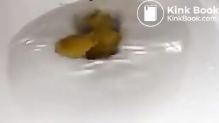 Girl takes a quick dump