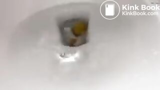 Girl takes a quick dump